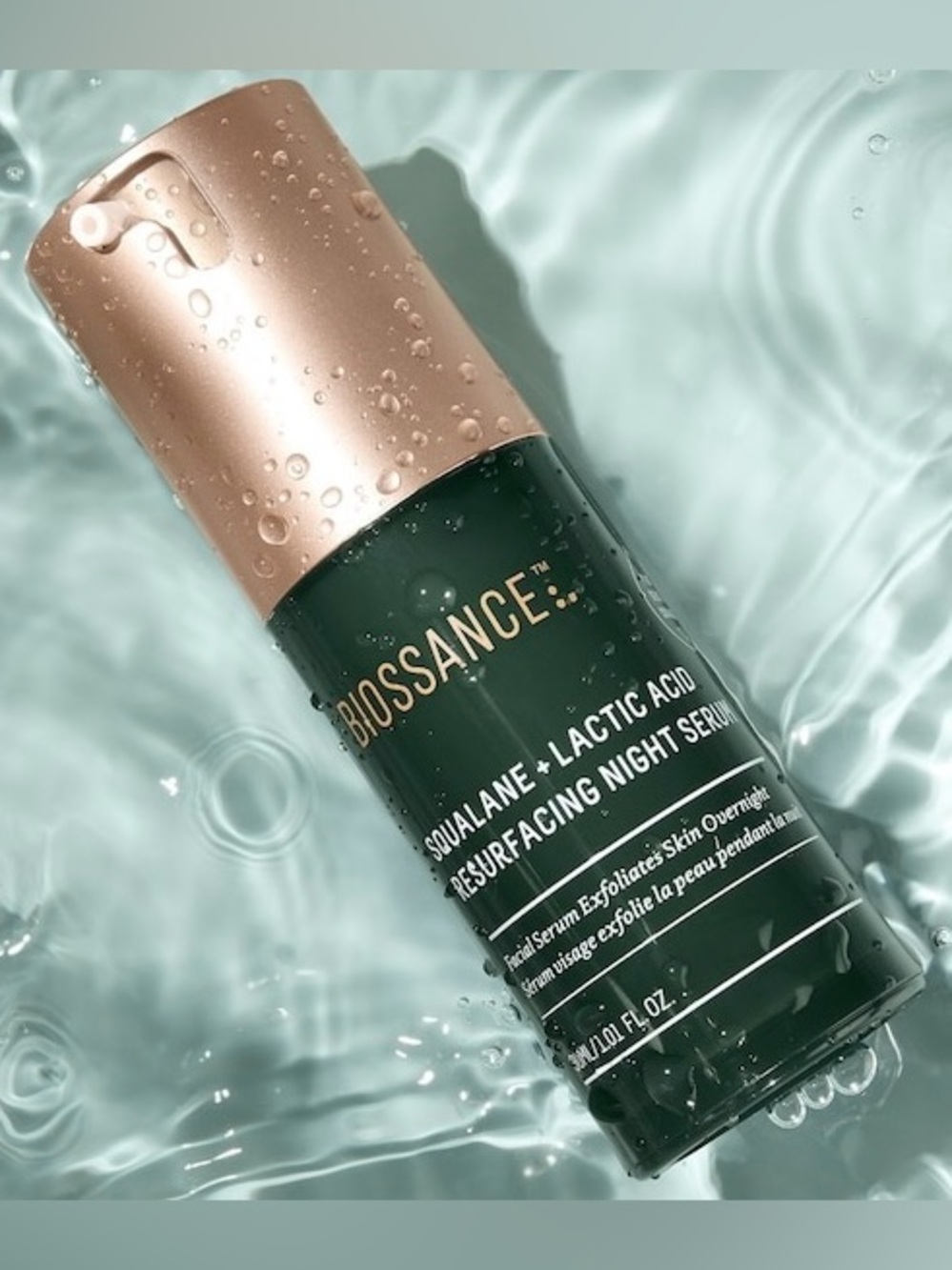 BIOSSANCE Squalane + 10% Lactic Acid Resurfacing Serum 30ml New
